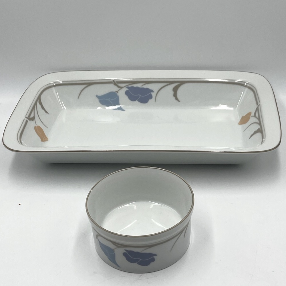 Dansk Tivoli: “Belles Fleurs” 13" x 8”Casserole & 4” Ramekin Bowl Made in Japan